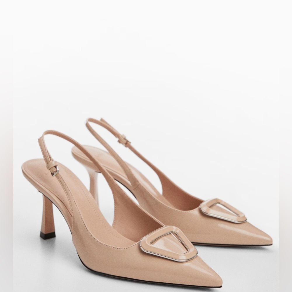 Mango~Patent Leather-Effect Slingback Shoes SIZE 6